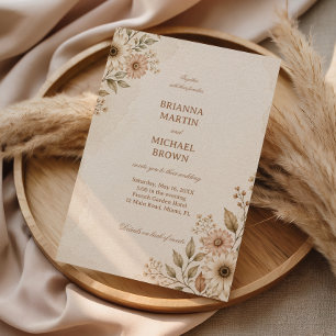 Soft Neutral Floral Save The Date