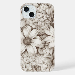 Soft Neutral Floral with Classic Botanical iPhone 15 Plus Case