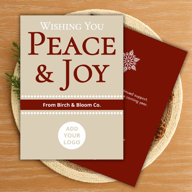 Soft Neutral Holiday Card | Add Business Logo (Creator Uploaded)