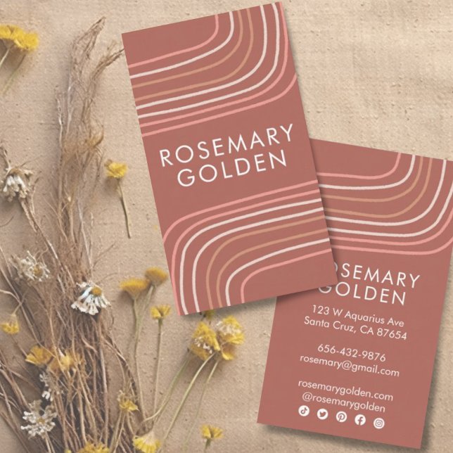 Soft Neutral Lines Minimalist Simple Elegant Chic  Business Card (Creator Uploaded)