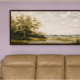 Soft Neutral Marsh Landscape Vintage-Inspired Art Canvas Print