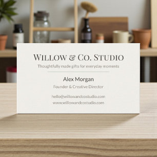 Soft Neutral Small  Business Card