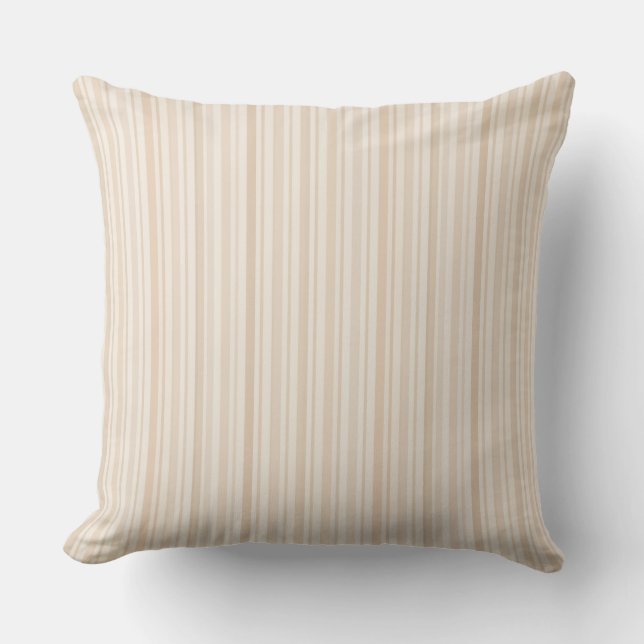 Soft Neutral Stripe Pattern Cushion (Front)