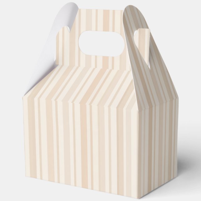 Soft Neutral Stripe Pattern Favour Box (Back)