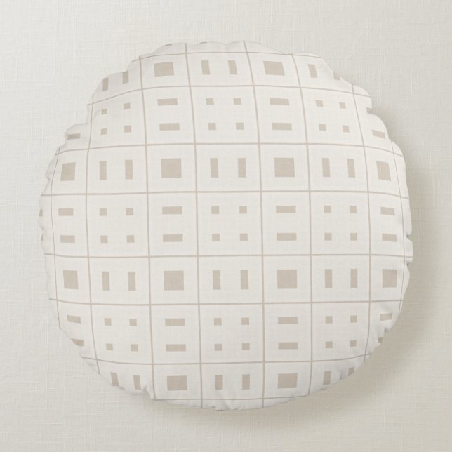 Soft Nordic Grid Round Cushion (Front)