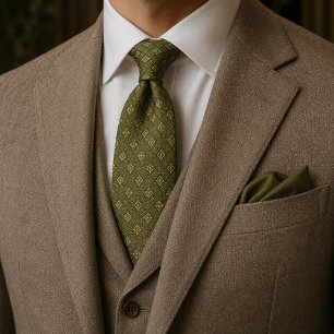 Soft Olive Estate Jacquard Tie Luxury Old Money