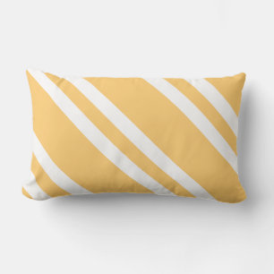 Soft Orange and White Striped Lumbar Cushion