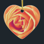 Soft orange rose print ceramic tree decoration<br><div class="desc">Soft,  creamsicle orange rose in a shaded,  textured image derived from a photograph,  altered and enhanced</div>