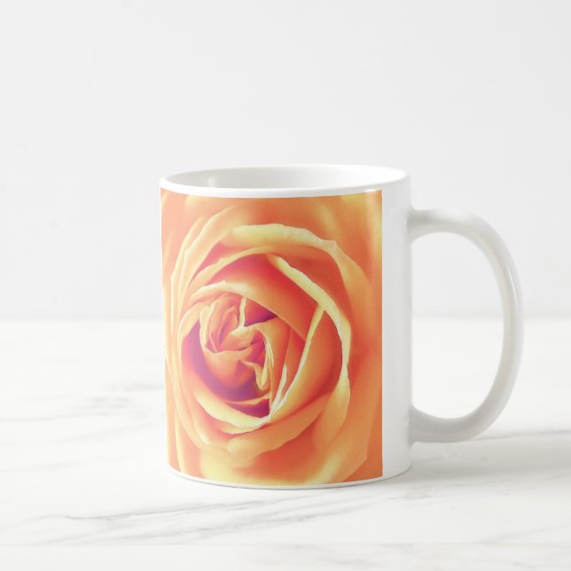 Soft orange rose print coffee mug (Right)