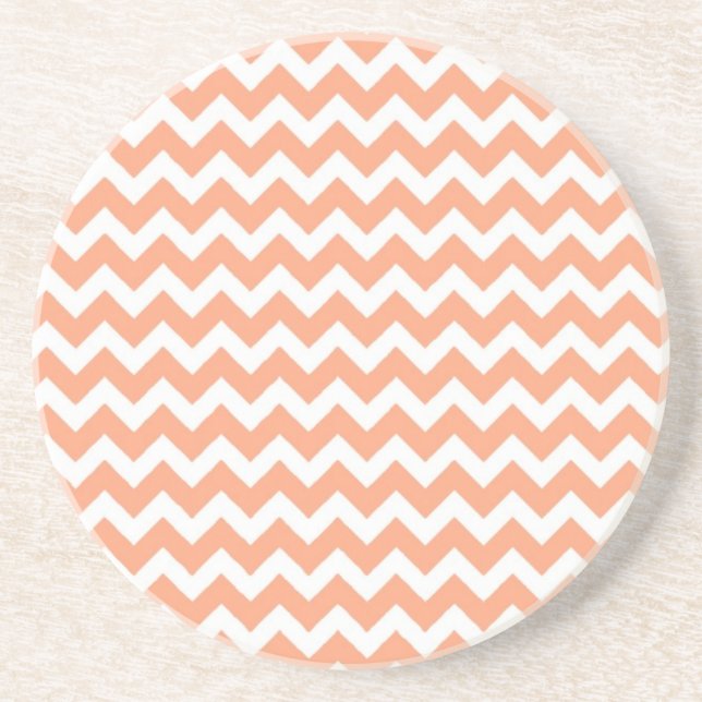 Soft Orange Zig Zag Chevron Coaster (Front)