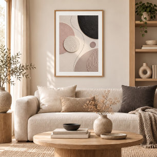 Soft Orbit Minimal Abstract Plaster Art Print