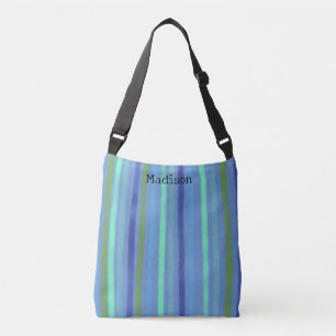 Soft  Original Contemporary Color Stripe +Name Crossbody Bag