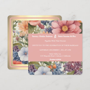 Soft Painted Floral Wedding Invitation