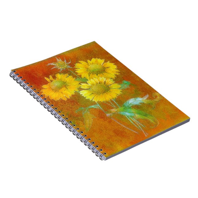 Soft painted sunflowers notebook (Right Side)