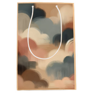 Soft Painterly Clouds Wrapping Paper — Neutral Bru Medium Gift Bag