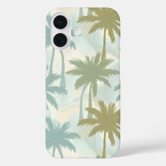 Soft Palm Trees – Pastel Tropical Pattern iPhone 16 Case