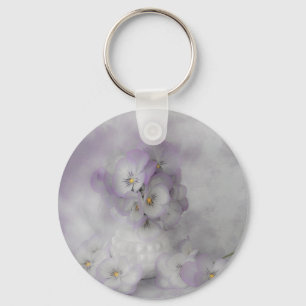 Soft Pansies Key Ring