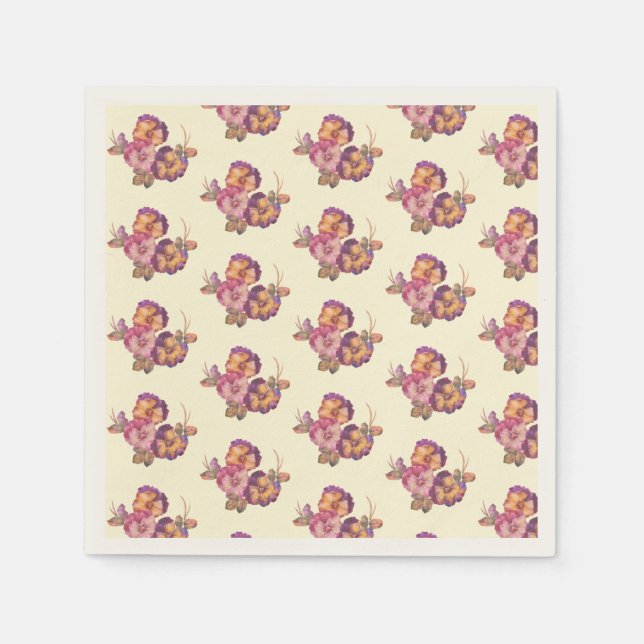 Soft Pansy Floral Napkins | Everyday & Special Occ (Front)