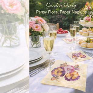 Soft Pansy Floral Napkins   Everyday & Special Occ