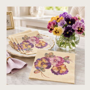 Soft Pansy Floral Napkins Everyday & Special Occ