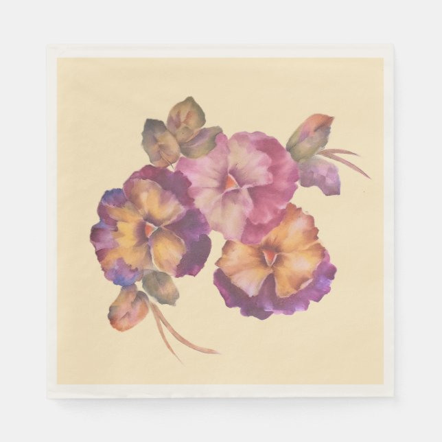 Soft Pansy Floral Napkins | Everyday & Special Occ (Front)