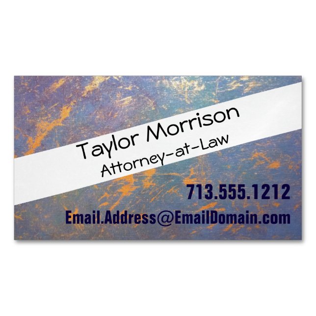 Soft Pastel Abstract | Gold and Muted Splatter Magnetic Business Card (Front)