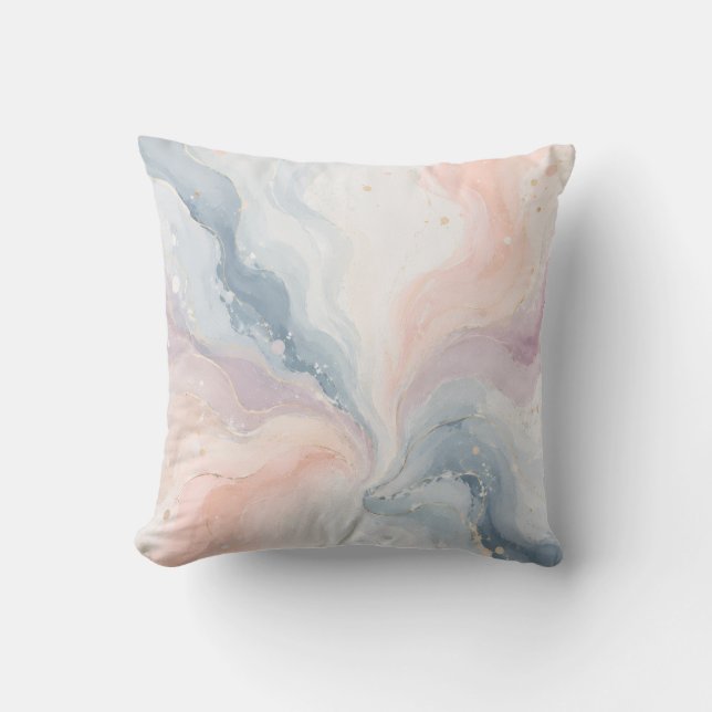 Soft Pastel Abstract Swirl Throw Pillow (Front)