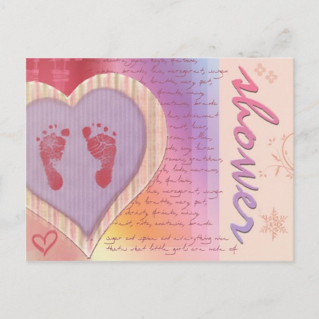 Soft pastel baby shower invites - customise! (Front)