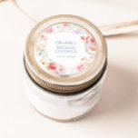 Soft Pastel Bloom Bridal Shower  Classic Round Sticker<br><div class="desc">This beautiful floral bridal shower sticker design features a colorful floral border with soft pink,  peach,  orange,  blue and yellow pastel flowers and is sure to bring a cheerful,  springtime feel to the occasion.</div>