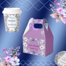 Soft Pastel Blue Blooms Purple Lilac Baby Shower 