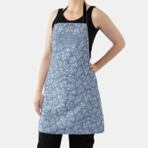 Soft Pastel Blue & Grey White Floral Boho Pattern