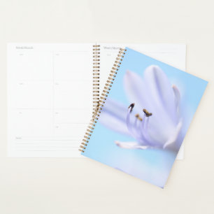 Soft Pastel Blue Purple Flower Planner