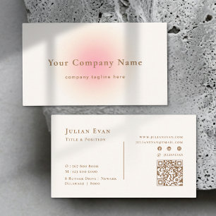 Soft Pastel Blush Pink Neutral Ombre Elegant Business Card