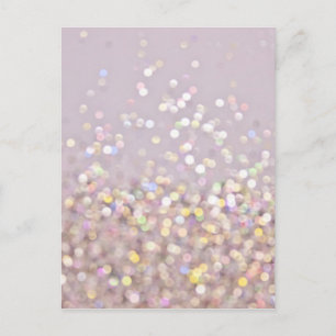 Soft Pastel Bokeh Sparkles Postcard