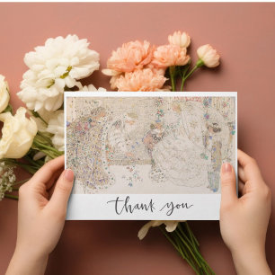 Soft Pastel Bride and Flower Girls Thank You Card