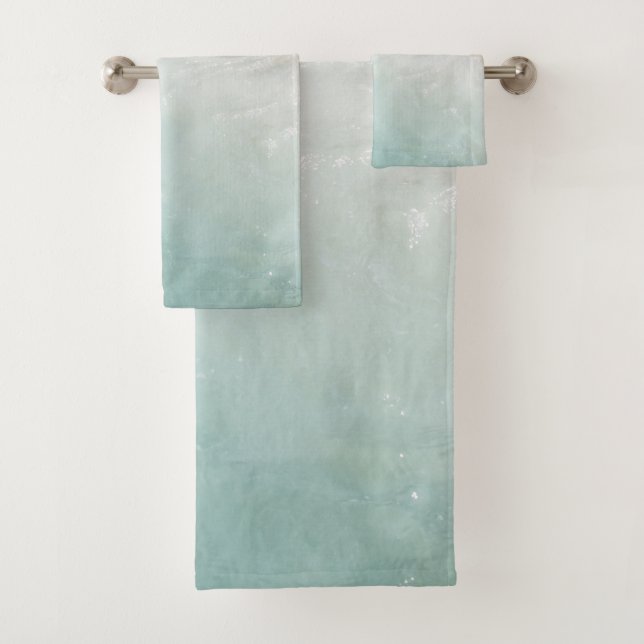 Soft Pastel Caribbean Ocean Bliss 1 Bath Towel Set (Insitu)