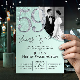 Soft Pastel Color 59th Wedding Anniversary Invitation