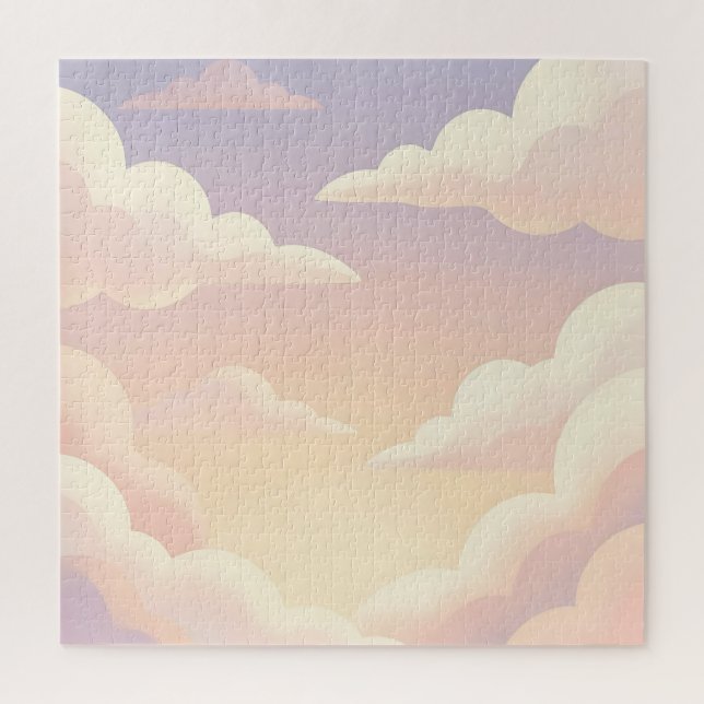 Soft Pastel Dreamy Clouds Lavender Pink Sky  Jigsaw Puzzle (Vertical)