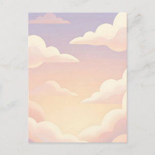 Soft Pastel Dreamy Clouds Lavender Pink Sky Postcard