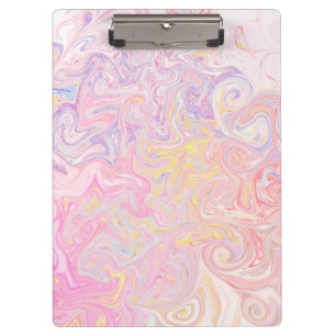 Soft Pastel Dreamy Marble Swirl Abstract Art Clipboard