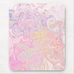 Soft Pastel Dreamy Marble Swirl Abstract Art Mouse Pad