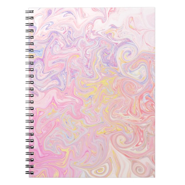 Soft Pastel Dreamy Marble Swirl Abstract Art Notebook (Front)