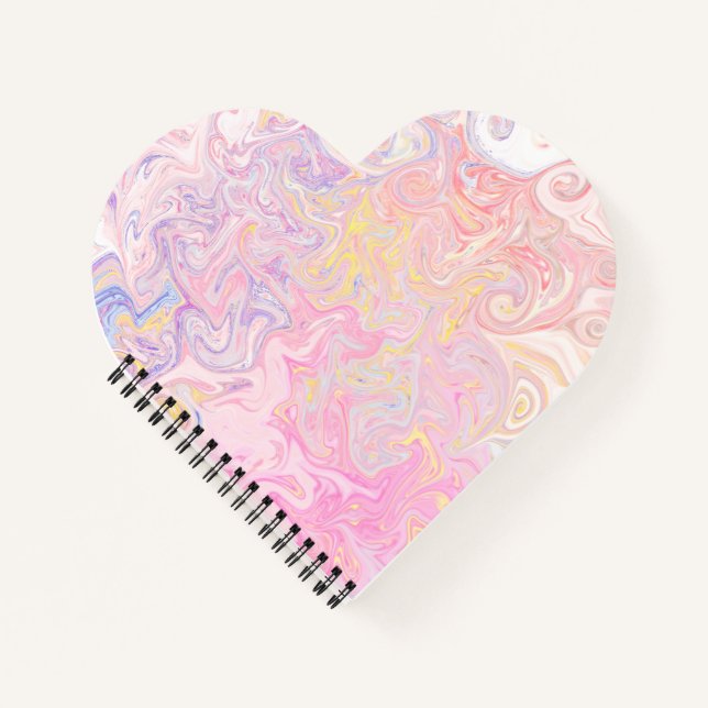 Soft Pastel Dreamy Marble Swirl Abstract Art Notebook (Front)