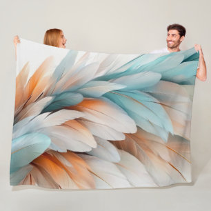 Soft Pastel Feathers Fleece Blanket