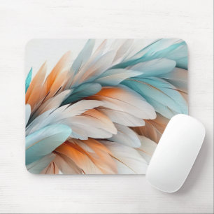 Soft Pastel Feathers Mouse Pad