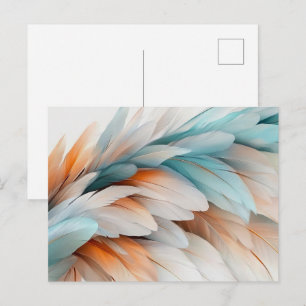Soft Pastel Feathers Postcard