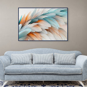 Soft Pastel Feathers Poster