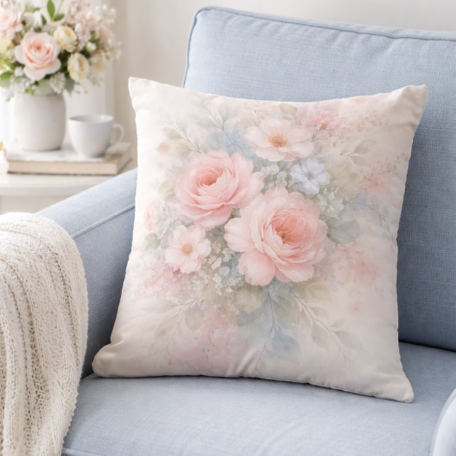 Soft Pastel Floral Bouquet Cushion (Creator Uploaded)