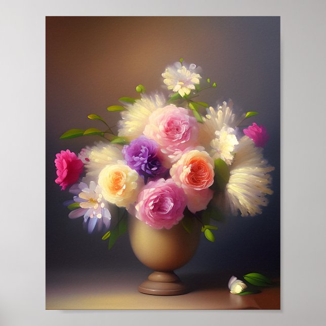 Soft pastel floral bouquet poster (Front)
