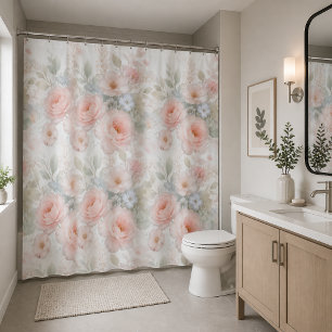 Soft Pastel Floral Bouquet Shower Curtain